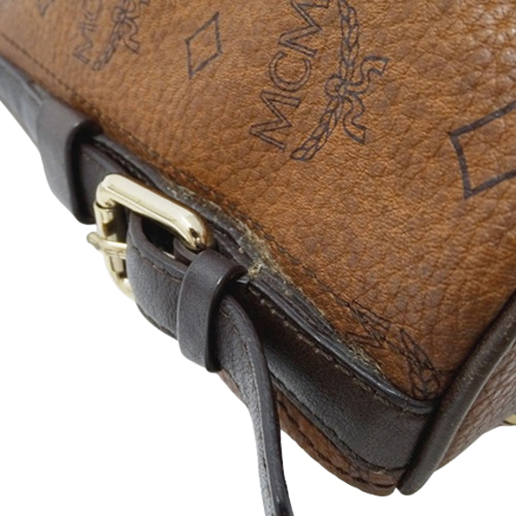 MCM Logo Gram Shoulder Bag Brown - Picture 11 of 16